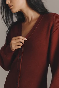 English Factory Long-Sleeve V-Neck Button-Front Dress