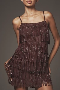 Endless Rose Square-Neck Fringe Mini Dress