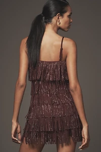 Endless Rose Square-Neck Fringe Mini Dress