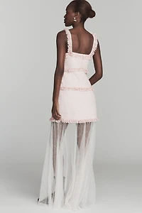 Endless Rose Sweetheart Twofer Sheer Maxi Dress