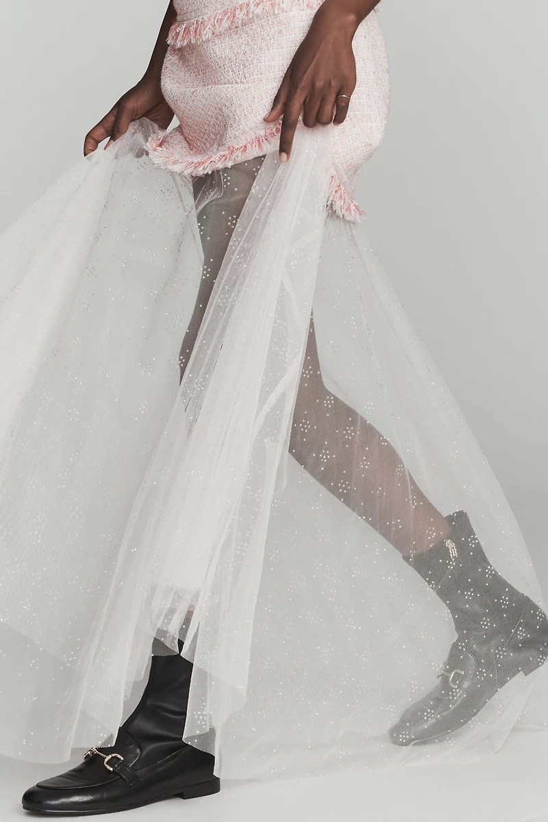 Endless Rose Sweetheart Twofer Sheer Maxi Dress