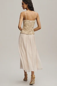 Endless Rose Textured Drop-Waist Midi Dress