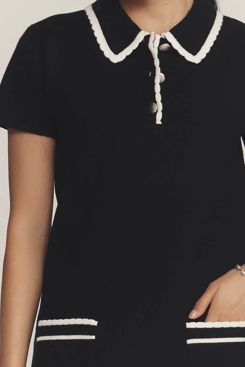 English Factory Short-Sleeve Mini Polo Dress