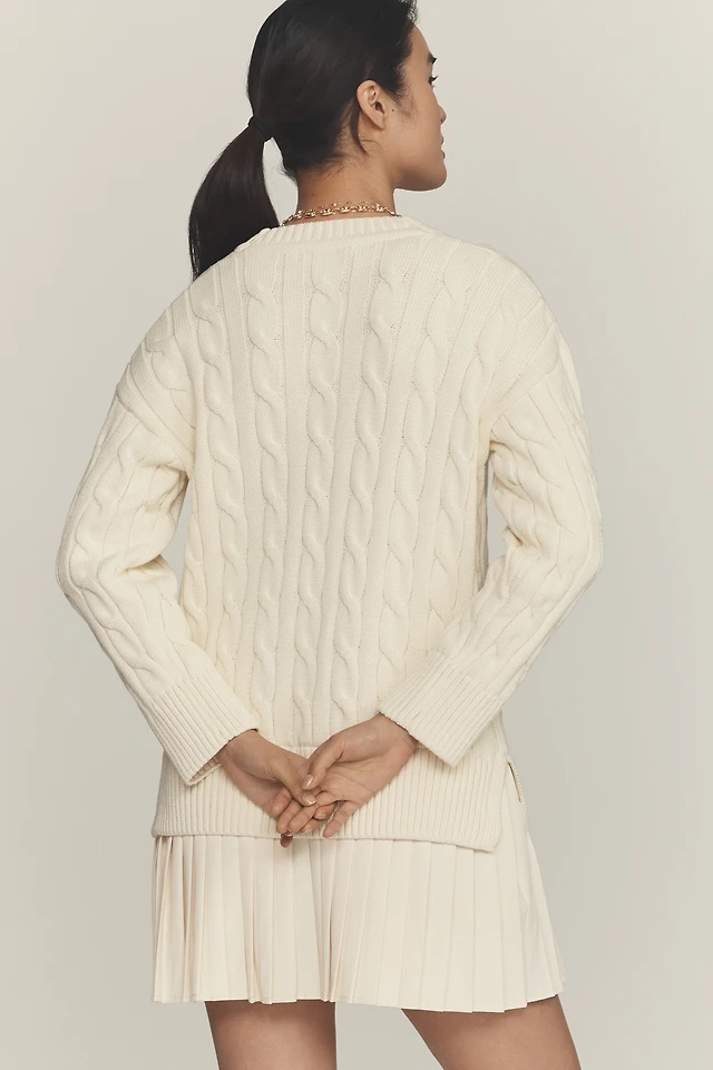 english factory pleated twofer sweater mini dress English Factory Long-Sleeve Polo Pleated Twofer Mini Dress