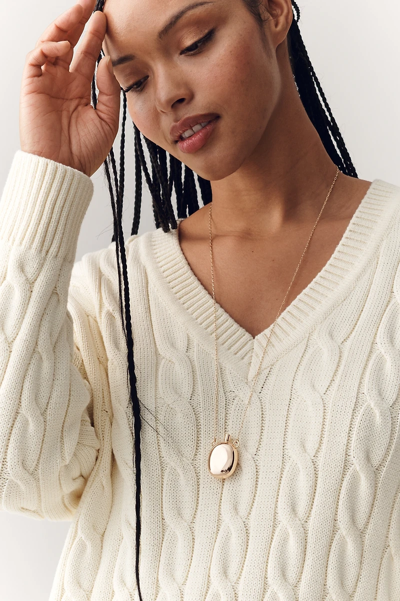 English Factory V-Neck Long-Sleeve Mini Twofer Dress