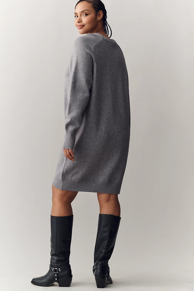 the thea long sleeve eyelash twofer sweater dress Anthropologie | Dresses | Thea Long Sleeve Eyelash Twofer Sweater Dress