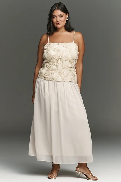 English Factory Cotton Twofer Midi Dress