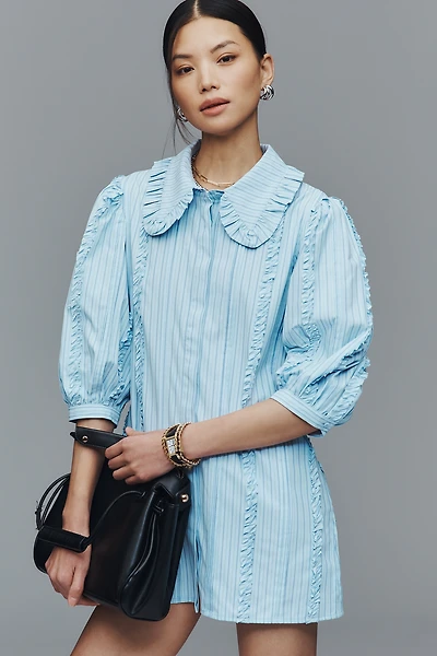 English Factory Collared Mini Shirt Dress