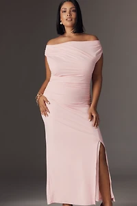 English Factory Off-Shoulder Midi Dress