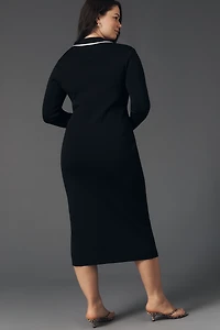 English Factory Knit Split-Hem Midi Dress