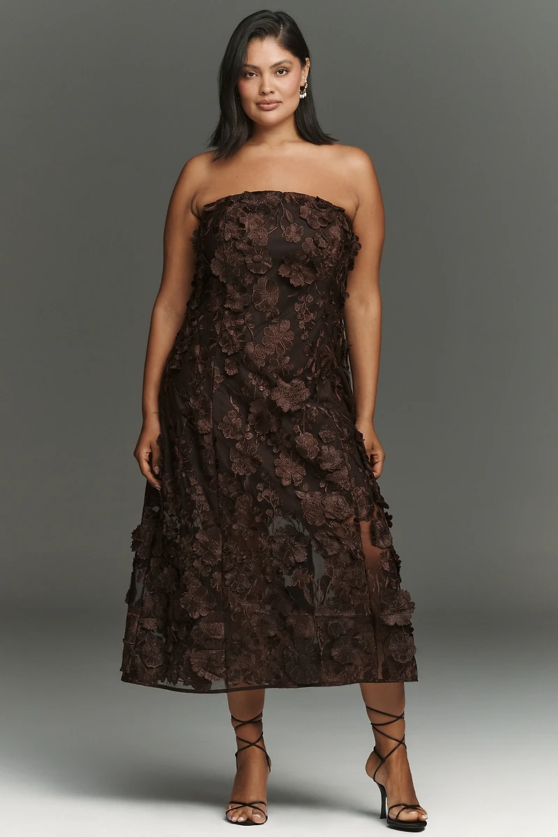 English Factory Strapless Midi Dress