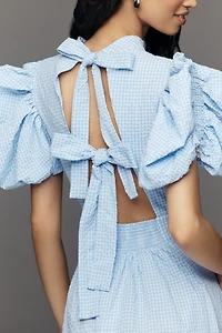 English Factory Puff-Sleeve Midi Dress