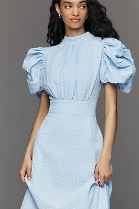 English Factory Puff-Sleeve Midi Dress