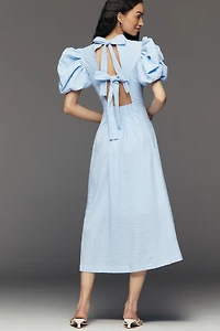 English Factory Puff-Sleeve Midi Dress