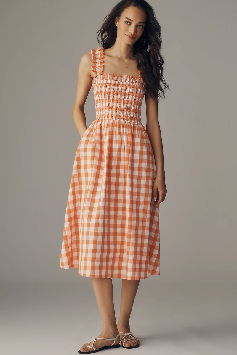 English Factory Gingham Midi Dress