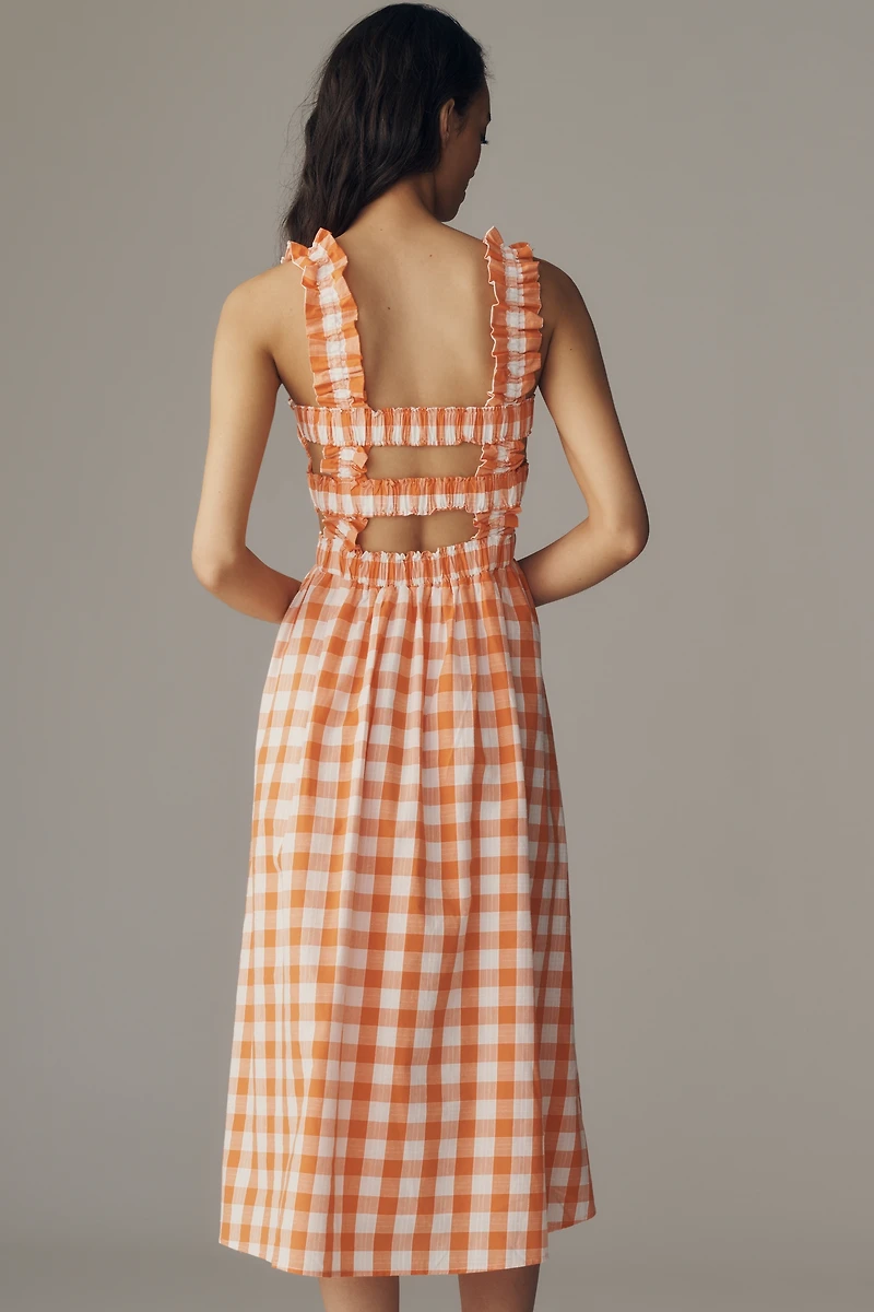 English Factory Gingham Midi Dress