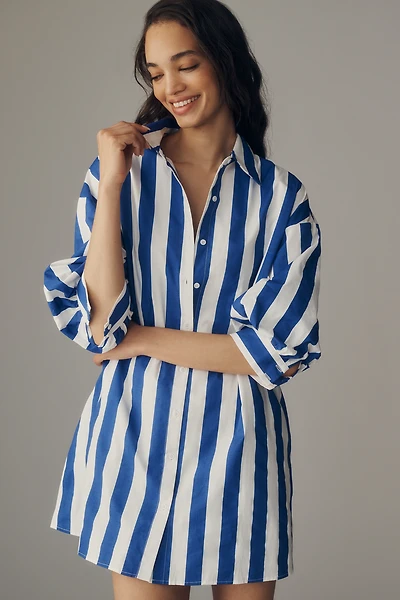 English Factory Striped Shirt Dress