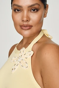 Endless Rose Beaded Halter Midi Dress