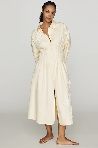 English Factory Pleated Midi Shirtdress