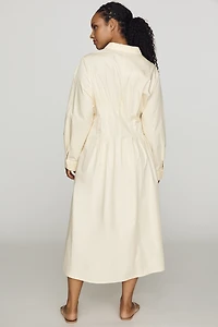 English Factory Pleated Midi Shirtdress