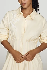 English Factory Pleated Midi Shirtdress