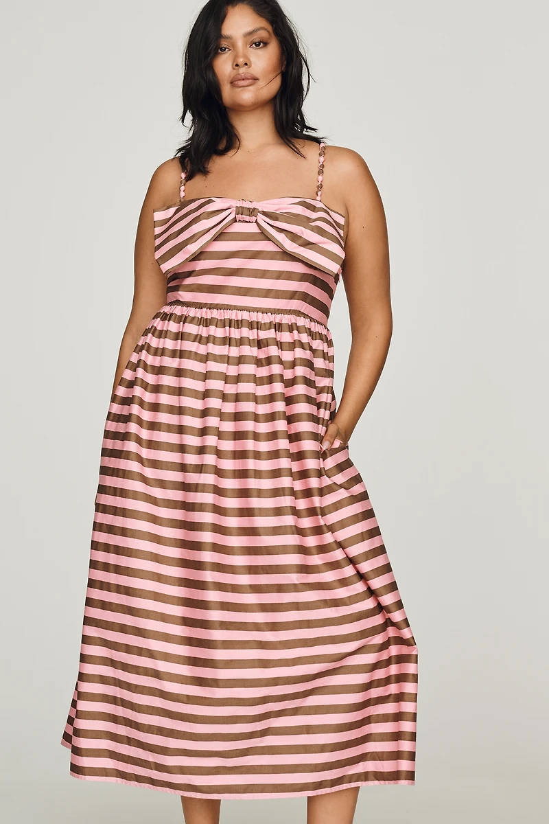 English Factory Cotton Bow Midi Dress