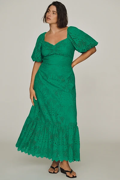 English Factory Puff-Sleeve Maxi Dress