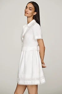English Factory Lace Trim Mini Dress