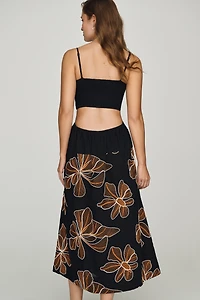 Endless Rose 100% Cotton Embroidered Midi Dress