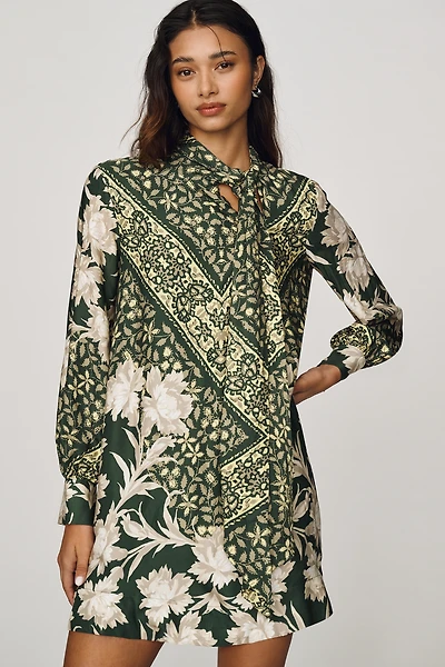 Caroline Tie-Neck Mini Dress by Maeve