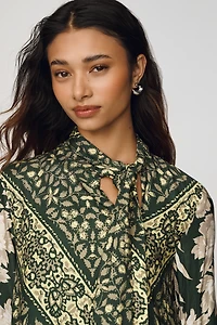 Caroline Tie-Neck Mini Dress by Maeve