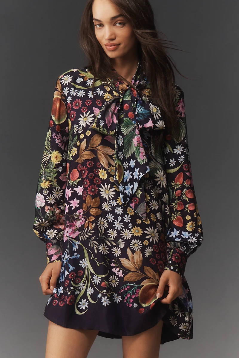 The Caroline Tie-Neck Mini Dress by Maeve