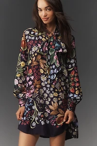 The Caroline Tie-Neck Mini Dress by Maeve