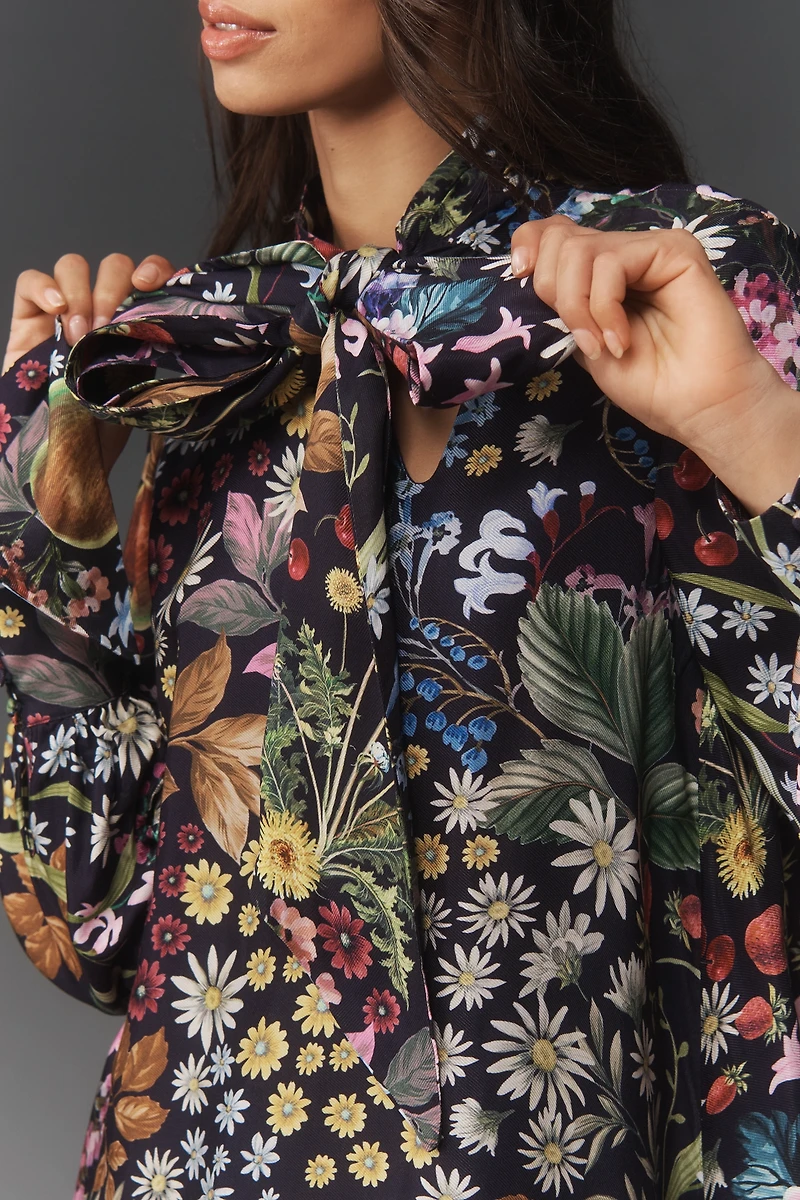 The Caroline Tie-Neck Mini Dress by Maeve