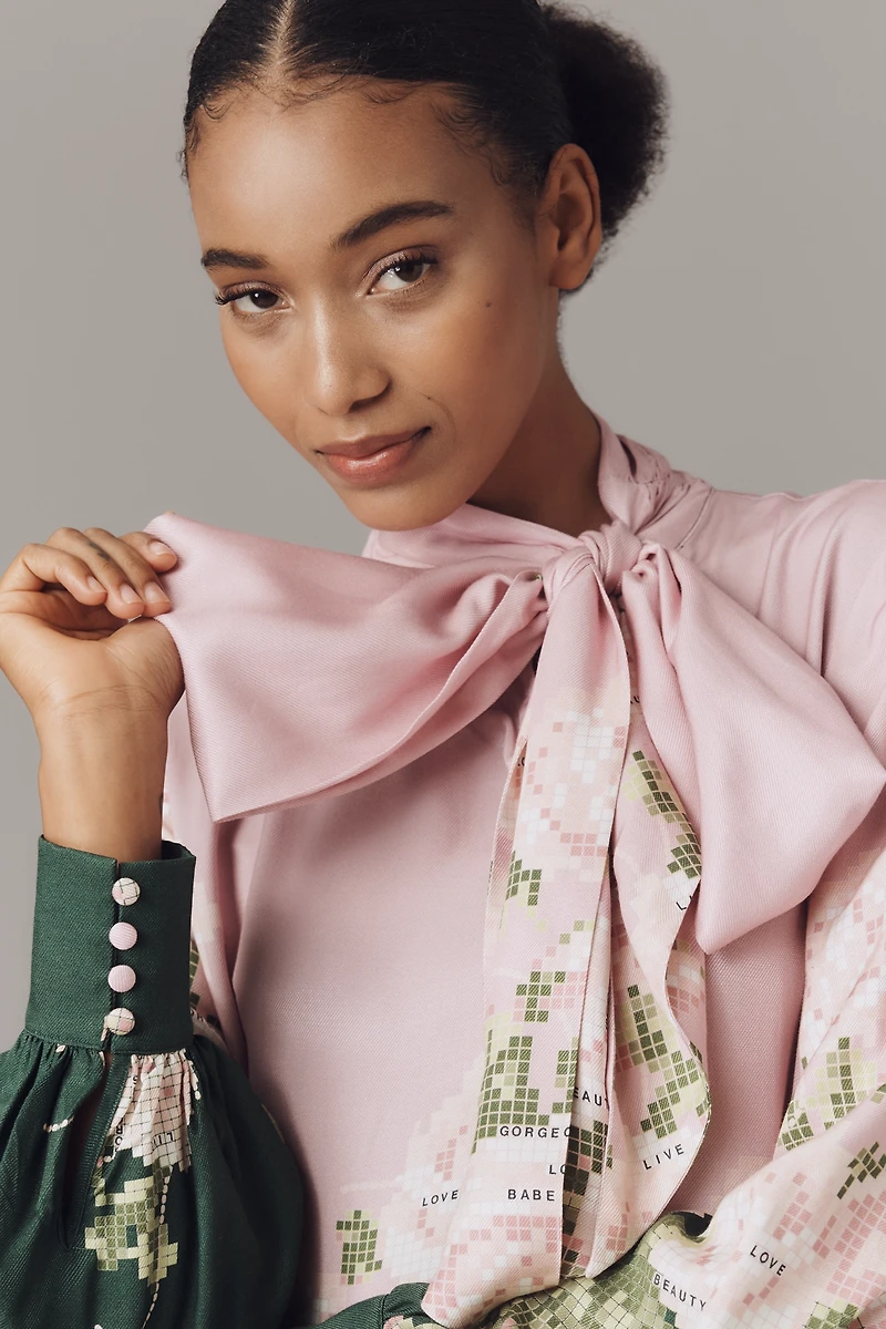 The Caroline Tie-Neck Mini Dress by Maeve