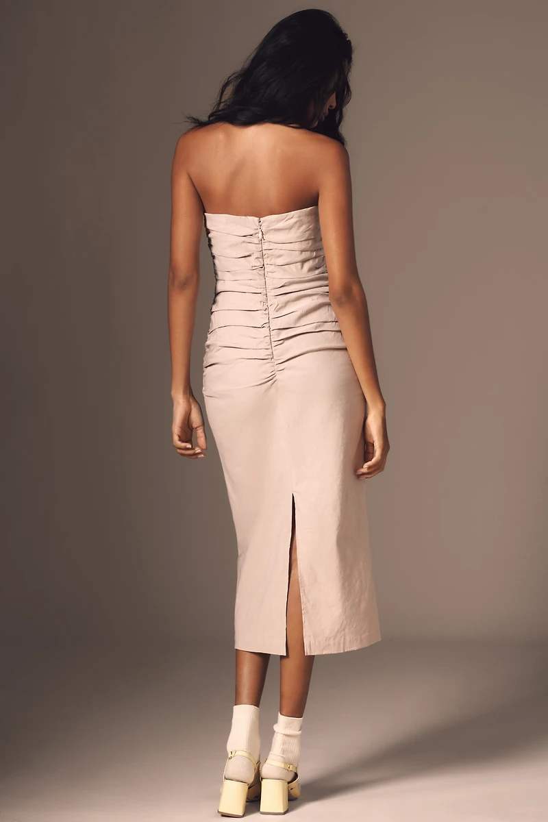 The Soleil Magic Fabric Strapless Ruched Dress: