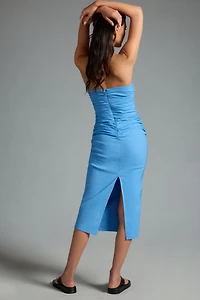The Soleil Magic Fabric Strapless Ruched Dress:
