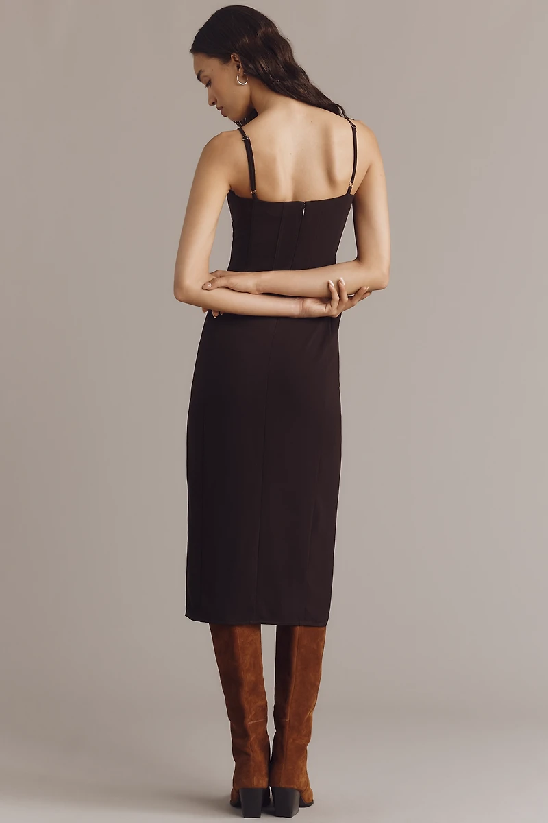 Avec Les Filles Sleeveless Corset Slim Midi Dress