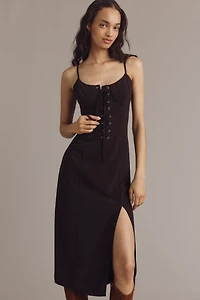 Avec Les Filles Sleeveless Corset Slim Midi Dress