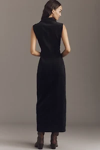 Avec Les Filles Sleeveless Corduroy Maxi Shirt Dress