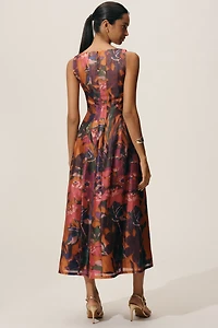 Avec Les Filles Sweetheart A-Line Midi Dress
