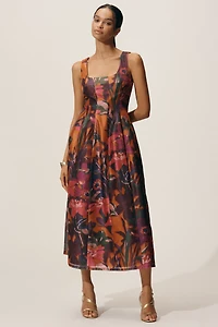 Avec Les Filles Sweetheart A-Line Midi Dress