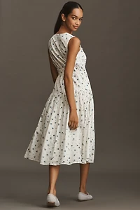 Avec Les Filles Sleeveless A-Line Midi Dress