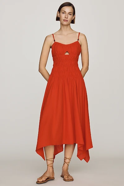 Avec Les Filles Shirred Dress