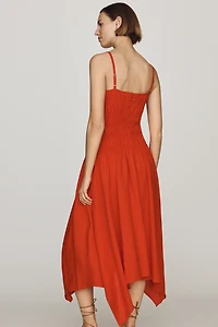 Avec Les Filles Shirred Dress