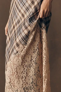 Avec Les Filles Bias Lace Maxi Dress