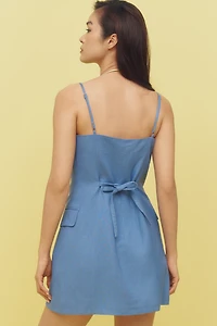 ASTR The Label Azria Linen Blend Mini Dress