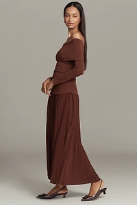 ASTR The Label Tanaia Off-Shoulder Drop-Waist Maxi Dress