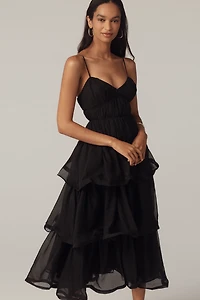 ASTR The Label Theiria Sleeveless Tiered Ruffle Maxi Dress