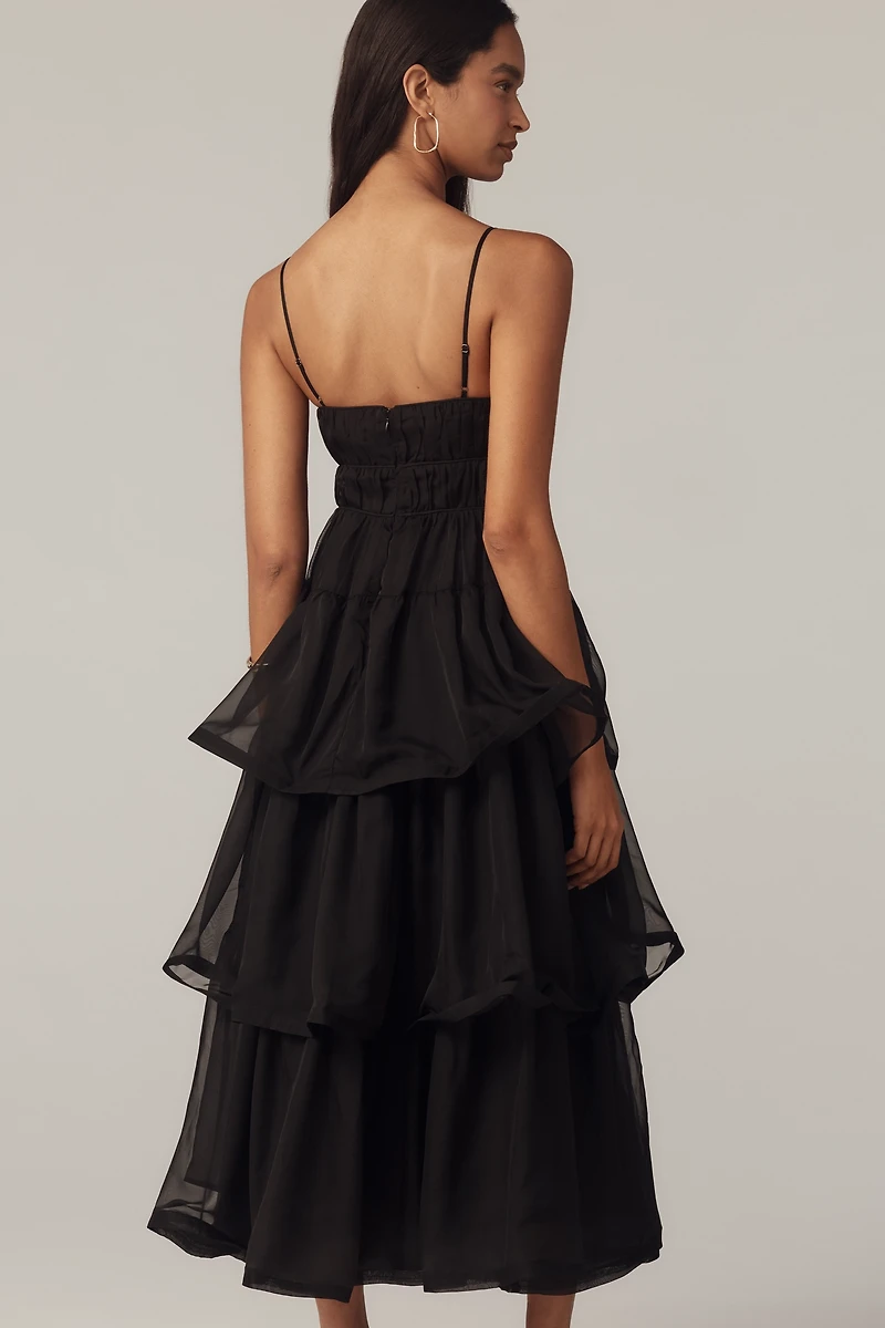 ASTR The Label Theiria Sleeveless Tiered Ruffle Maxi Dress